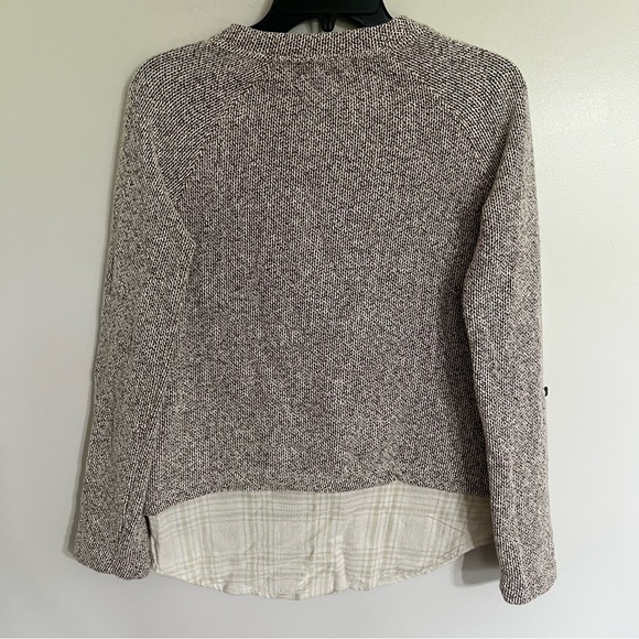 Women’s Blu Pepper Layered Knit Sweater With Linen Plaid Bottom Size Small - Picture 11 of 11